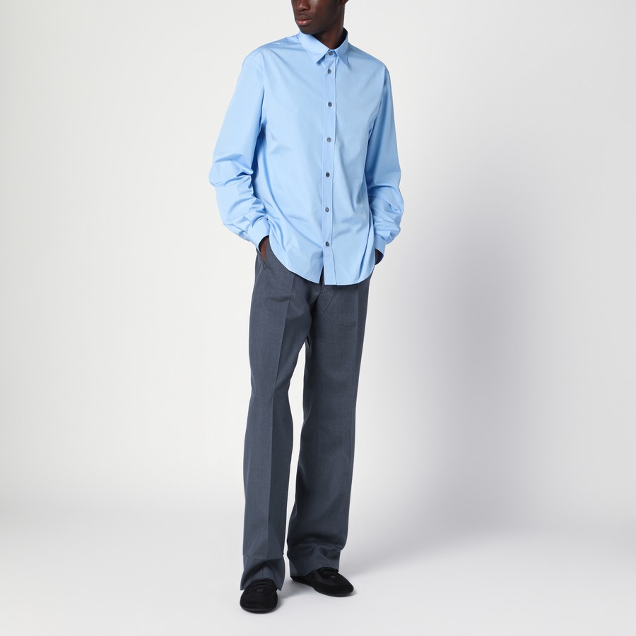 Tシャツ・カットソー PRADA Cerulean blue poplin shirt (UCN611SWMO10IV F0YRX) Heavenly Cotton shirt | PRADA