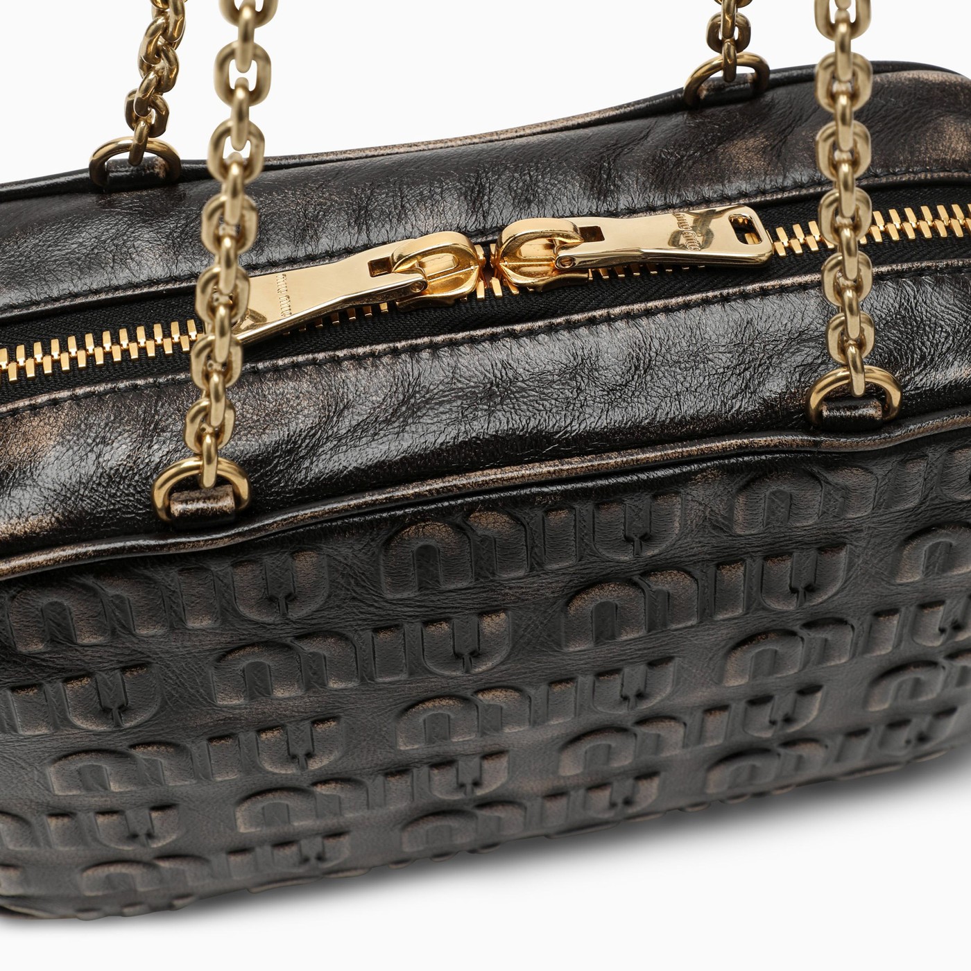 Miu Miu Coffeecoloured leather shoulder bag TheDoubleF