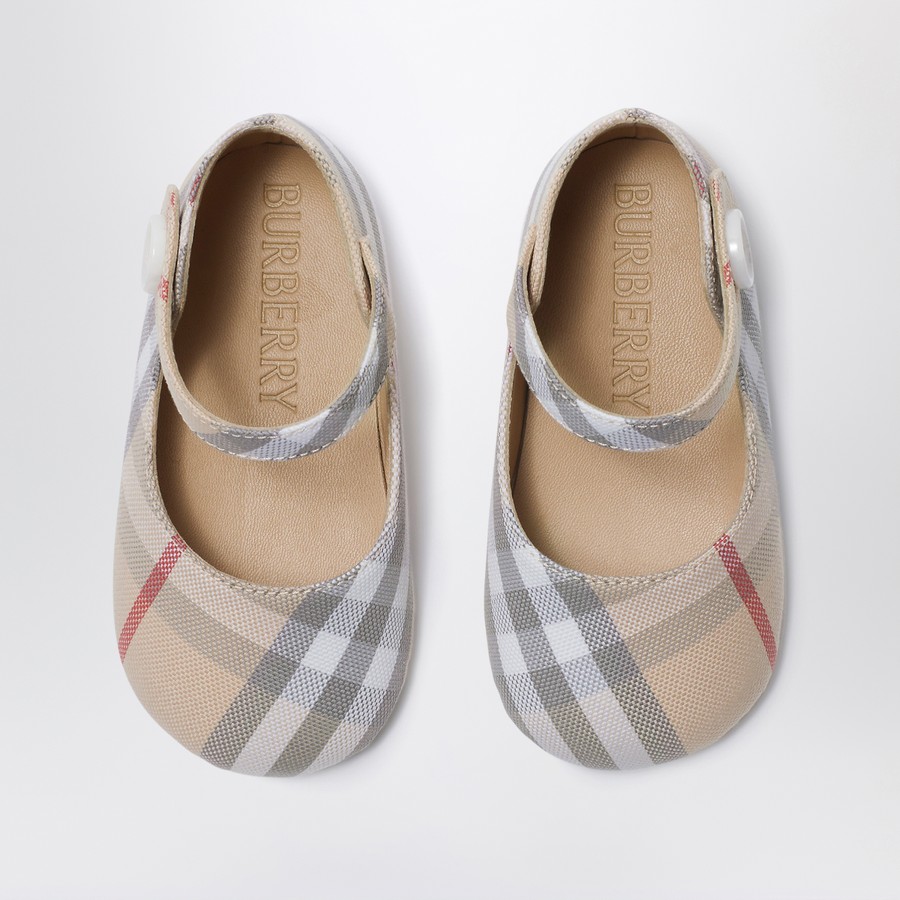フラットシューズ BURBERRY CHECK BALLET FLATS BURBERRY Checked jacquard-knit ballet flats | NET-A-PORTER