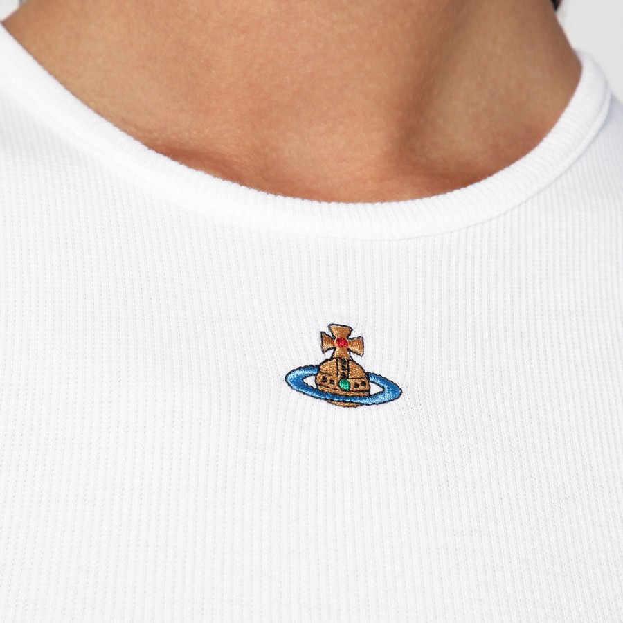 Vivienne Westwood White tank top with Orb logo | TheDoubleF