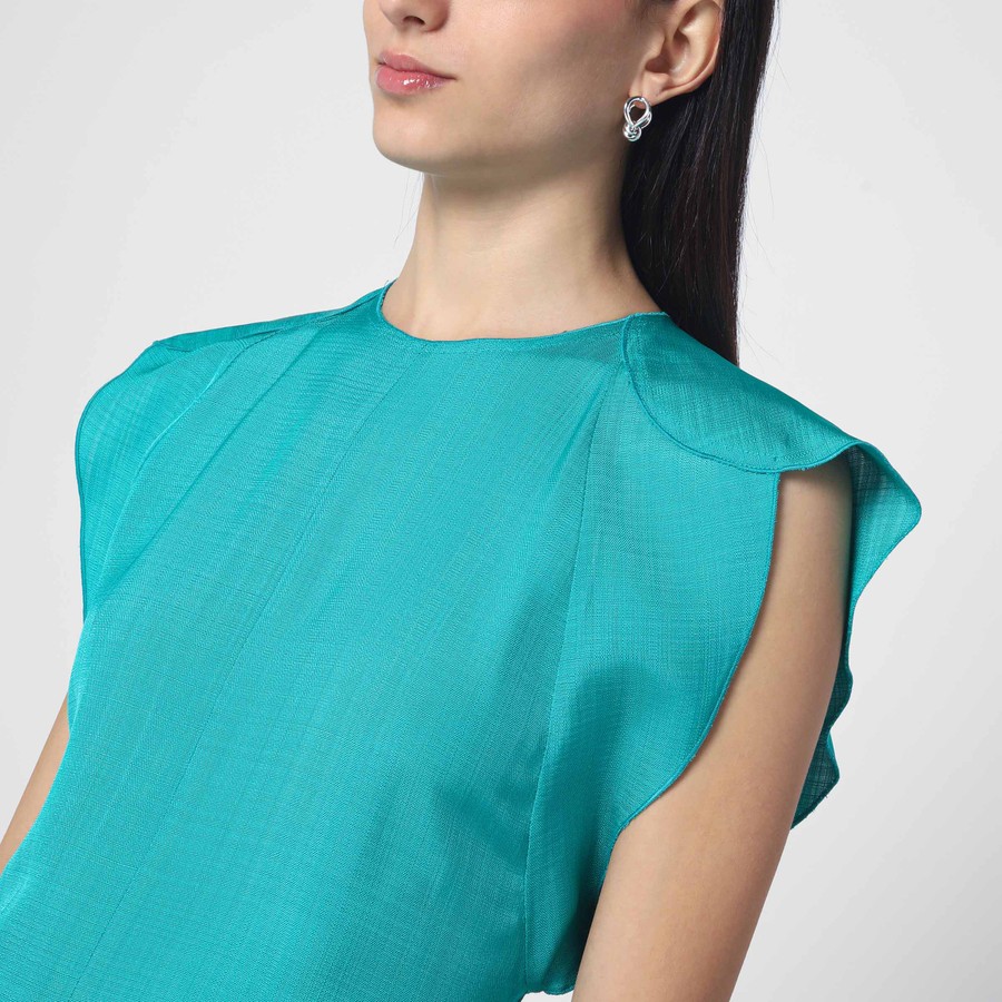 ワンピース VICTORIA BECKHAM PEACOCK COLOUR MIDI DRESS Victoria Beckham Peacock colour midi dress with hooded