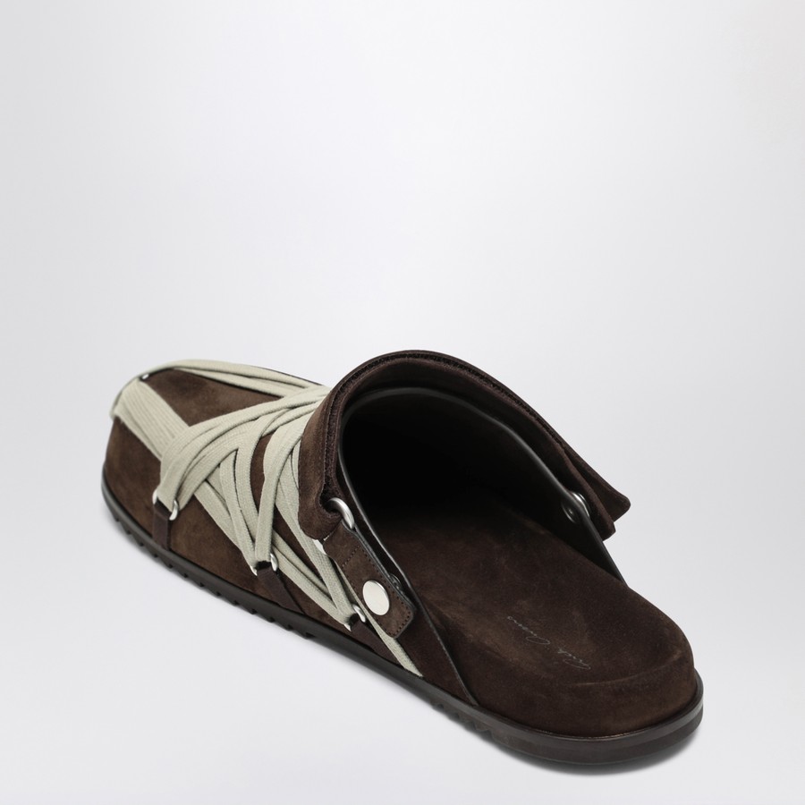 【関税&送料込】Rick Owens Brown Megalance Mule Granolas In Rick Owens Brown Megalance Mule Granolas in suede | TheDoubleF