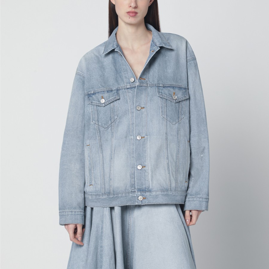 Balenciaga Light blue vintage-effect denim jacket | TheDoubleF