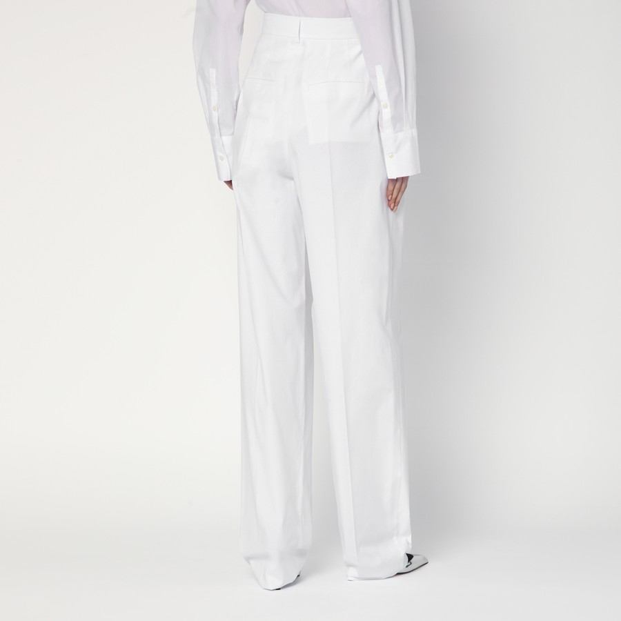 【関税&送料込】Sportmax Wide White Cotton Trousers Sportmax Wide white cotton trousers | TheDoubleF