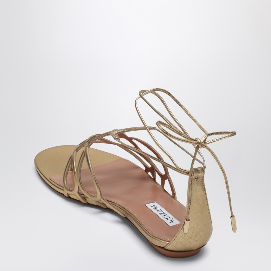 Aquazzura Low gold leather sandal | TheDoubleF