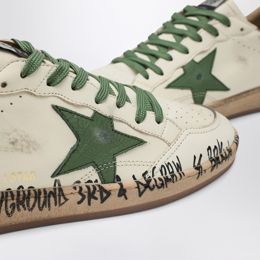 ★Golden ★ Ball Star Greentab Sneakers White GMF00117F Golden Goose Sneaker Ballstar white/green | TheDoubleF