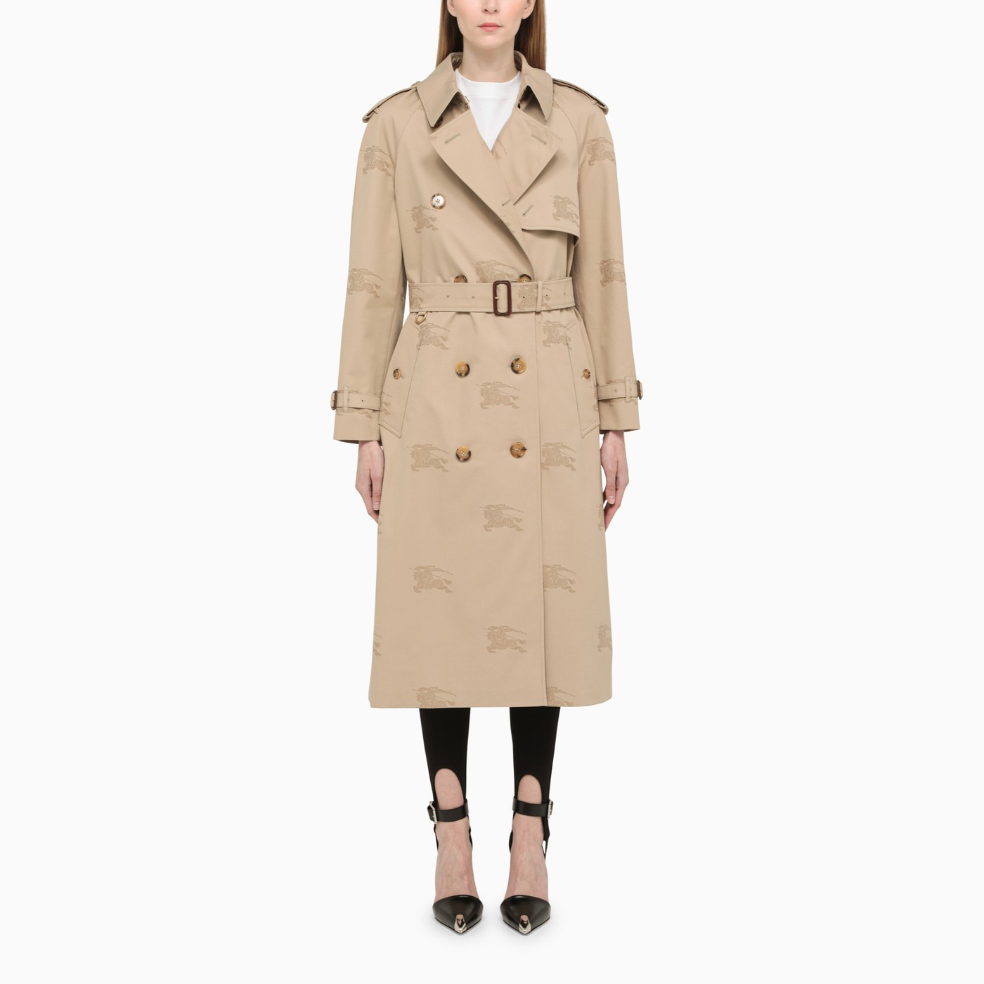 Burberry Beige doublebreasted cotton trench coat TheDoubleF