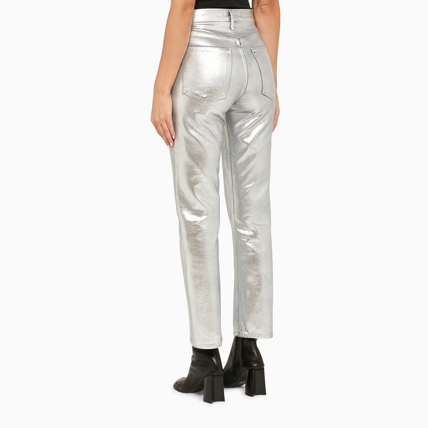 AGOLDE Silver coated jeans TheDoubleF
