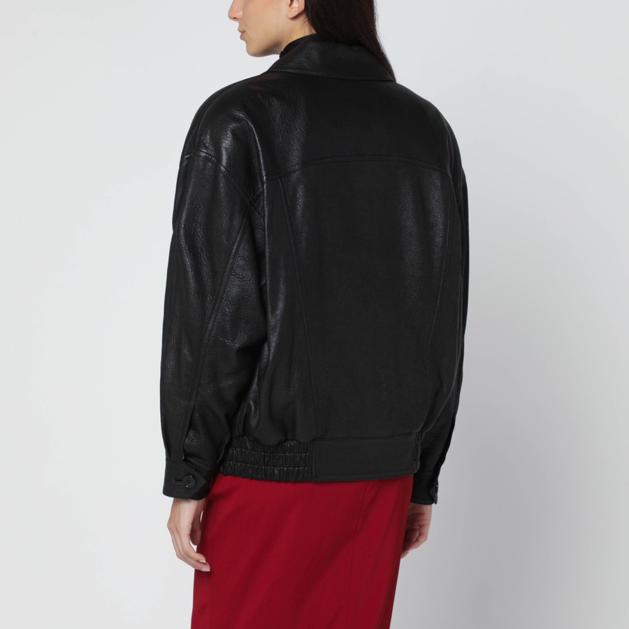 Saint Laurent Black balloon bomber jacket in lambskin Saint Laurent Black balloon bomber jacket in lambskin
