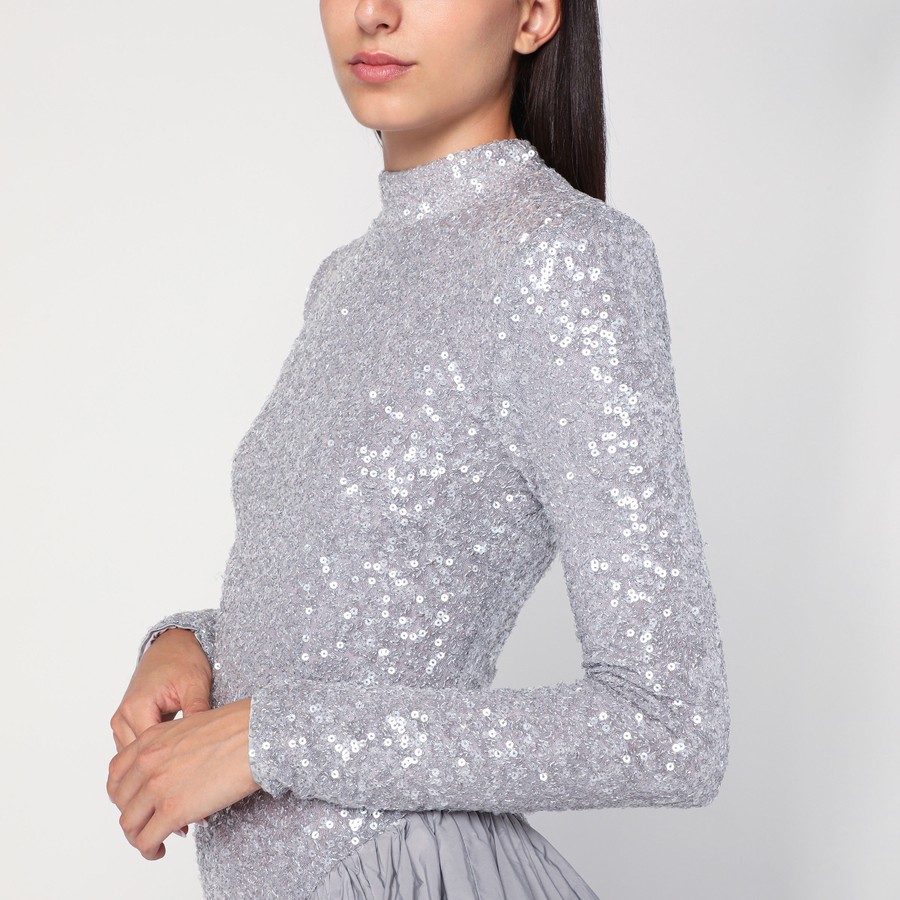 ワンピース Rotate Birger Christensen Asymmetrical Silver Dress ROTATE Birger Christensen Asymmetrical silver dress with