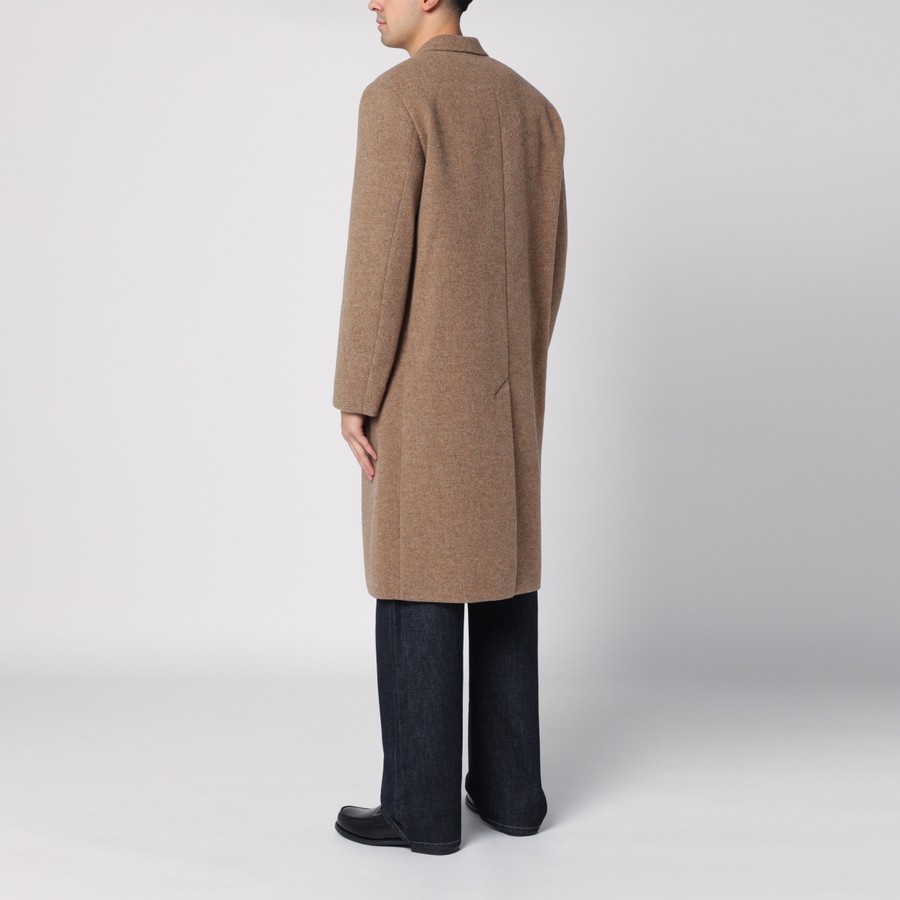 Auralee Beige double-breasted wool coat | TheDoubleF