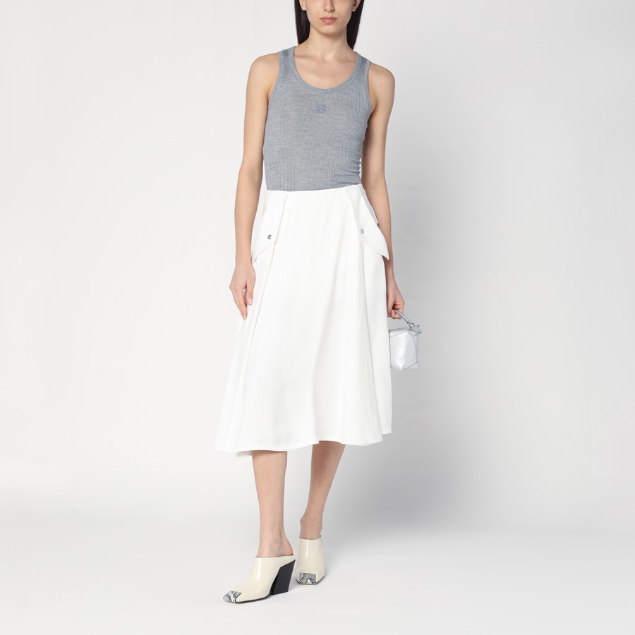 Tシャツ・カットソー LOEWE GREY SILK TANK TOP Loewe Grey silk tank top with Anagram logo | TheDoubleF