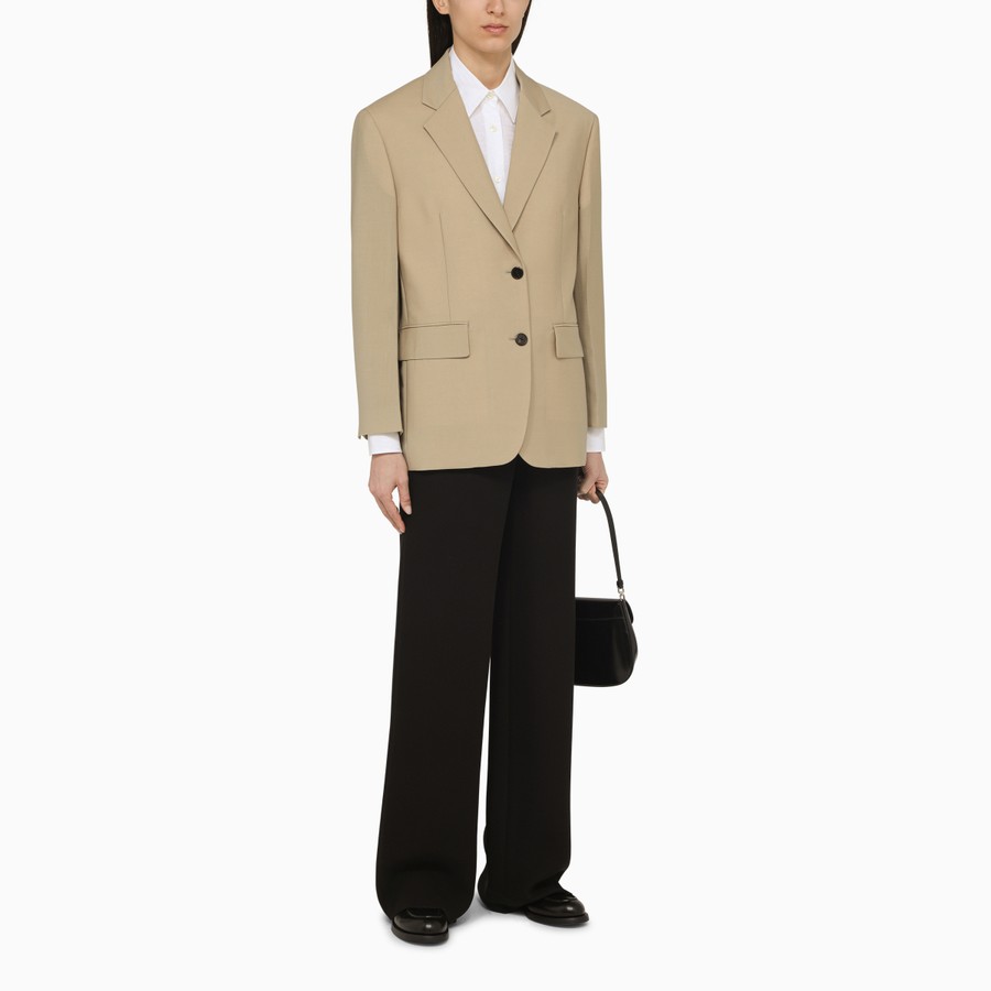 ジャケット Prada Rope-coloured single-breasted jacket in wool and mohai Prada Rope-coloured single-breasted jacket in wool and