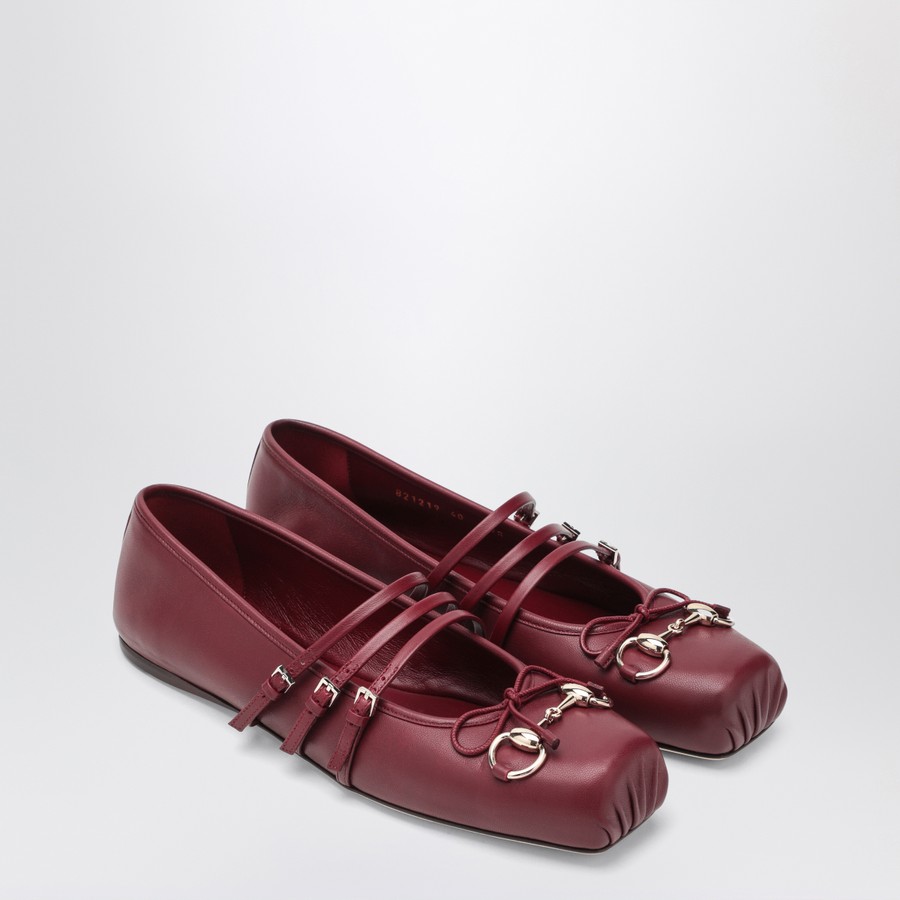 フラットシューズ GUCCI BALLET FLATS IN ROSSO ANCORA WITH HORSEBIT GUCCI Ballet flats in Rosso Ancora with Horsebit | TheDoubleF