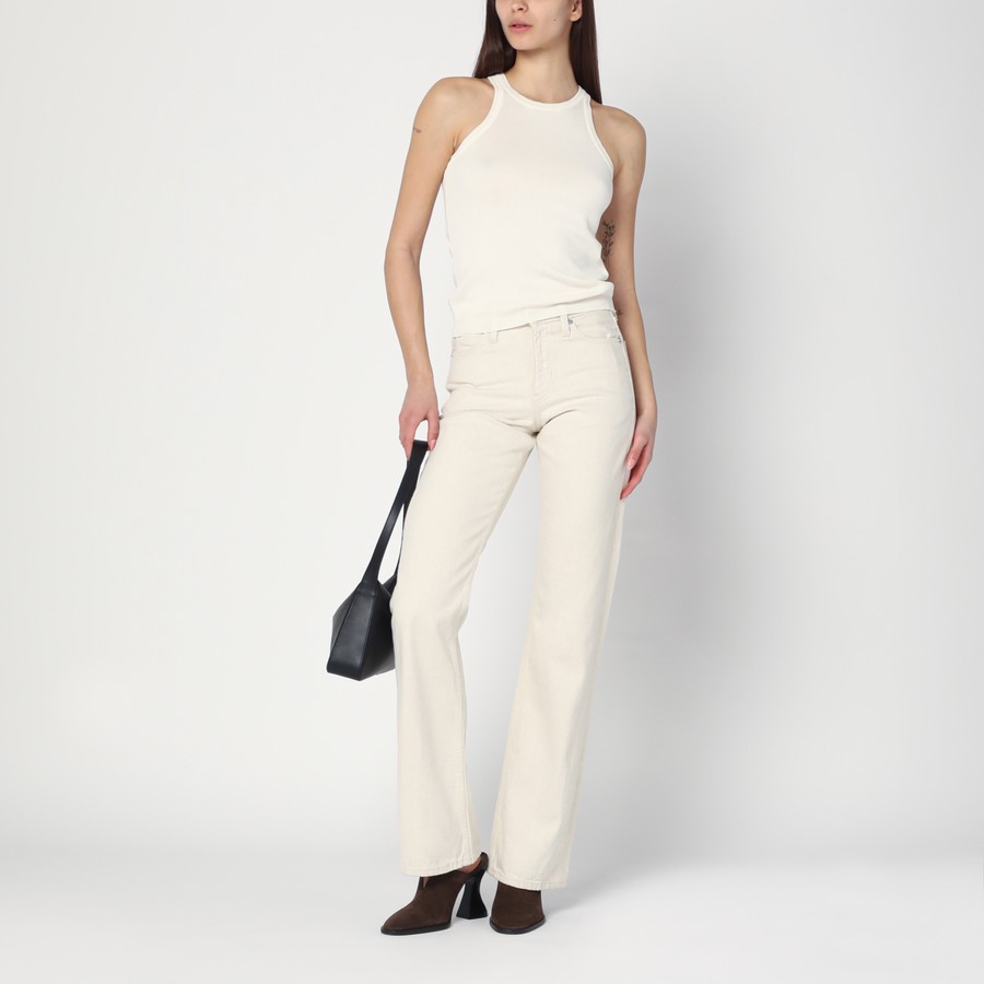 ボトムスその他 Relaxed Flared beige jeans in linen blend Calvin Klein Relaxed Flared beige jeans in linen blend