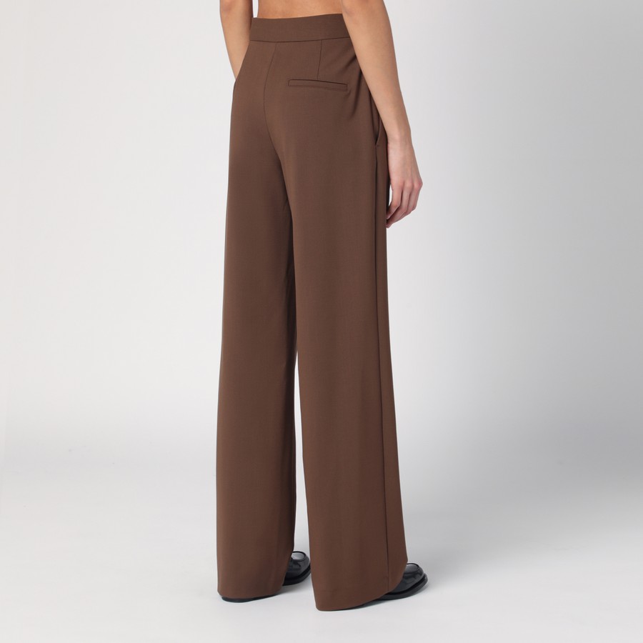 Loulou Studio Brown wide pants in wool | TheDoubleF