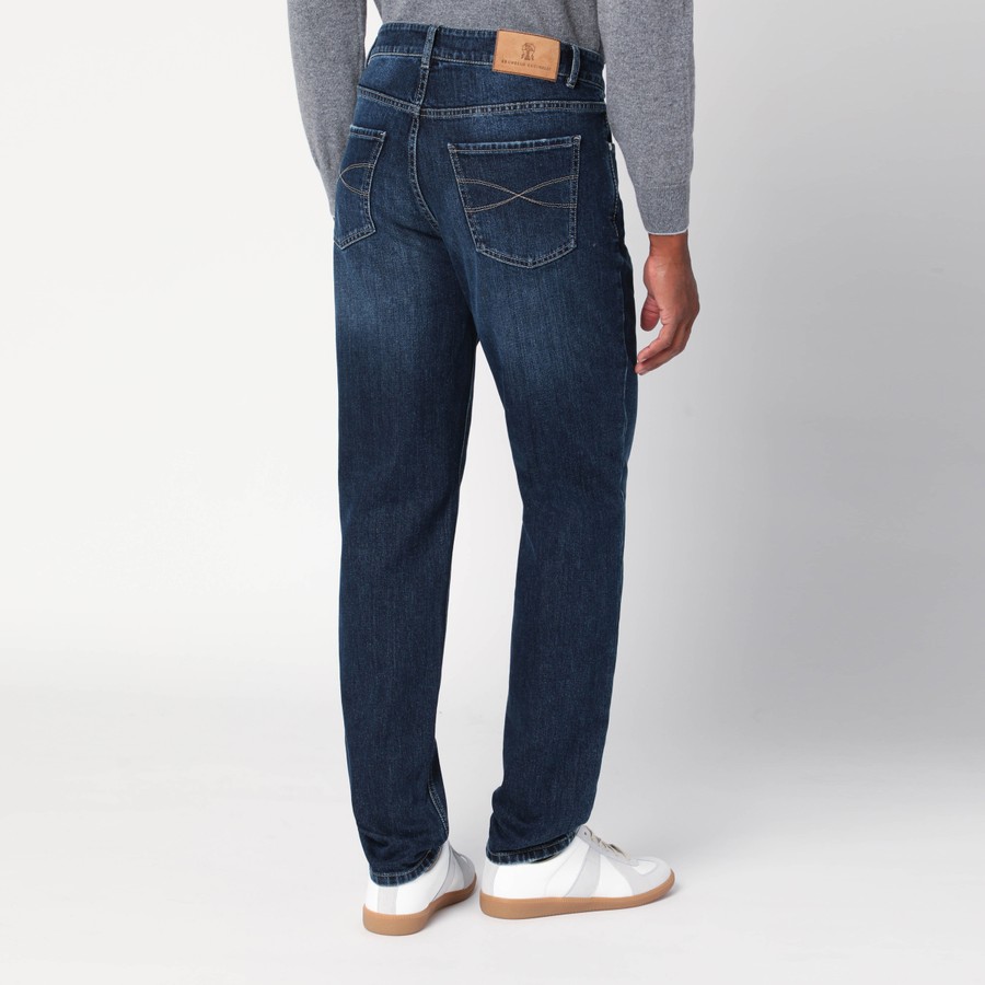 デニム・ジーパン Brunello Cucinelli Dark Blue Jeans Washed Effect Brunello Cucinelli Dark blue jeans washed effect | TheDoubleF