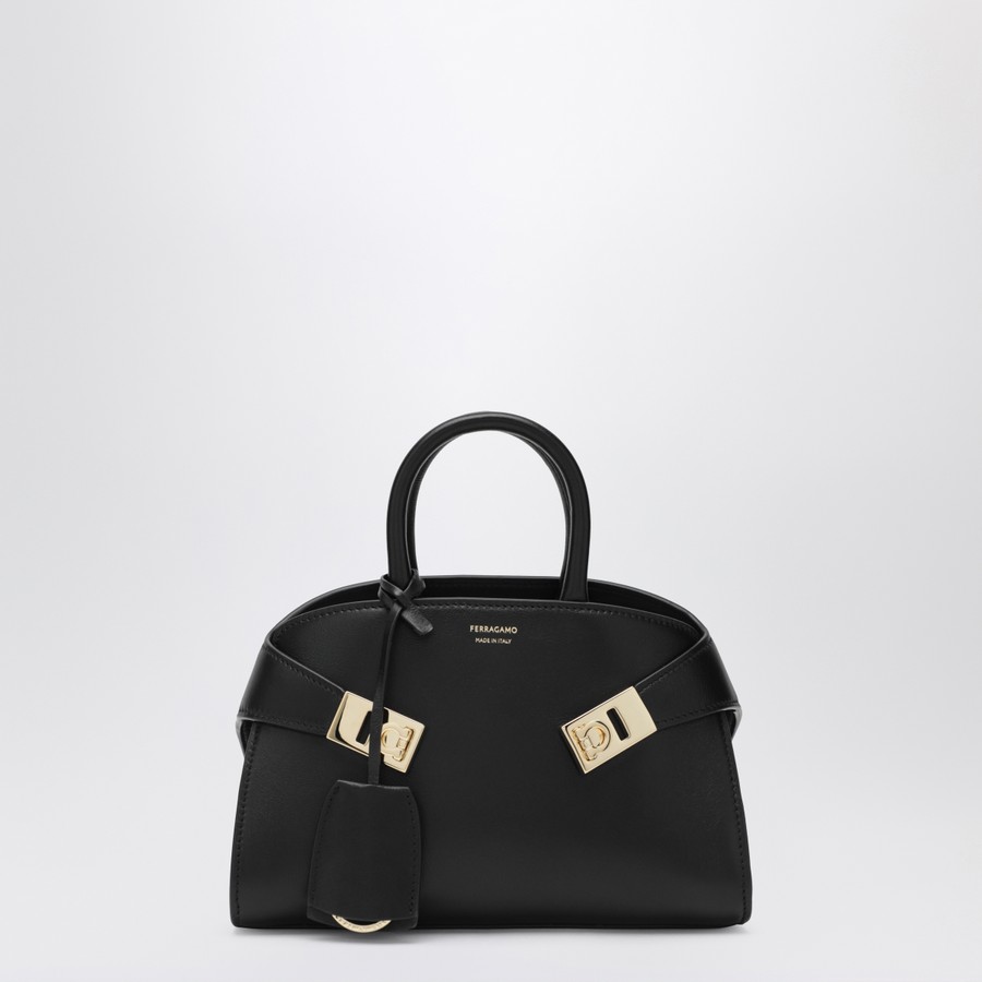Ferragamo Borsa Mini Hug nera in pelle TheDoubleF