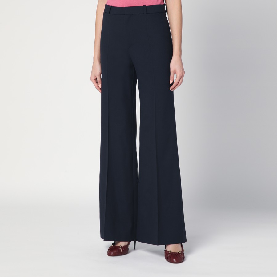 パンツ CHLOE Woman Pants Blue CH25SPA76365 401 Chloé Blue wool pants | TheDoubleF