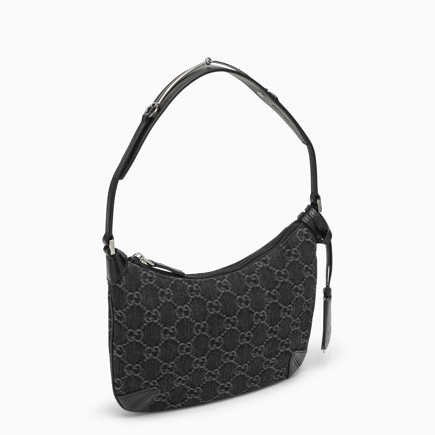 GUCCI Horsebit small shoulder bag black/grey TheDoubleF