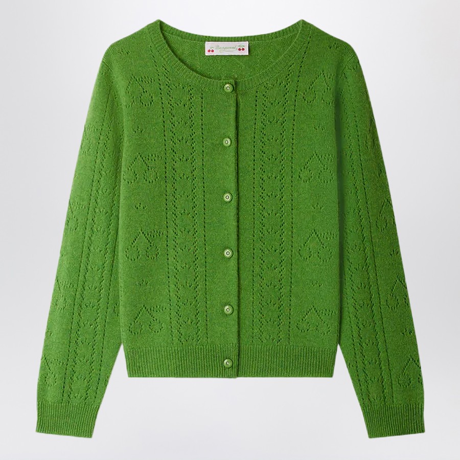 Bonpoint Cardigan Josiane verde in cashmere TheDoubleF