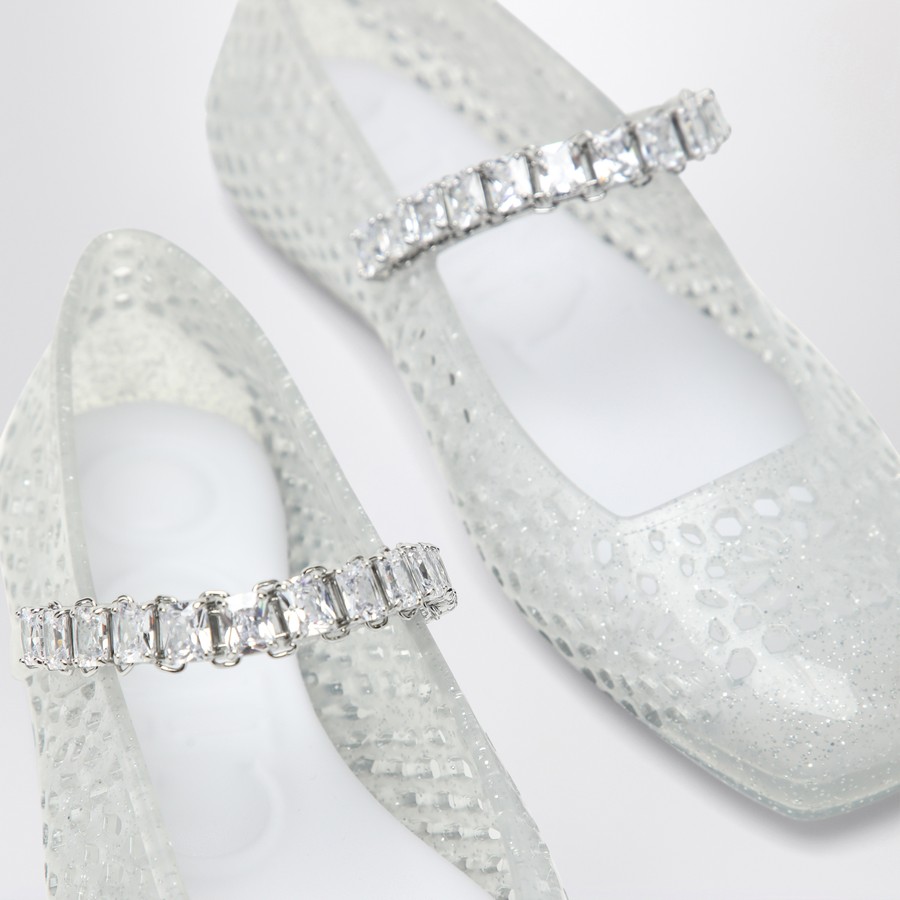 Jimmy Choo The Jelly transparent ballet flats with crystals