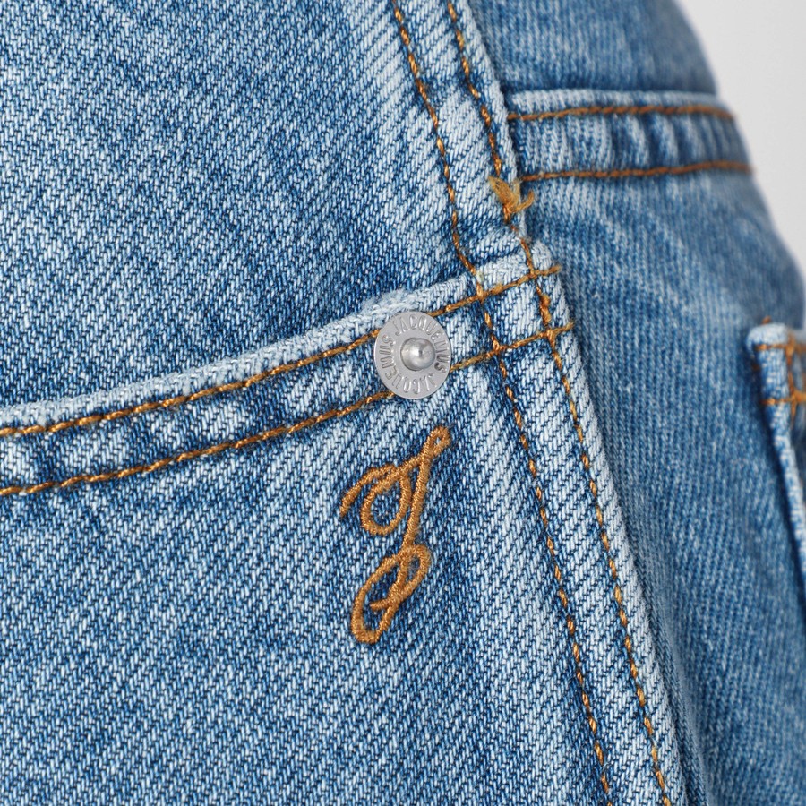 デニム・ジーパン JACQUEMUS Woman Jeans Blue PAW00609AD00038 33C The Ovalo de-Nîmes denim pants by JACQUEMUS | Official website
