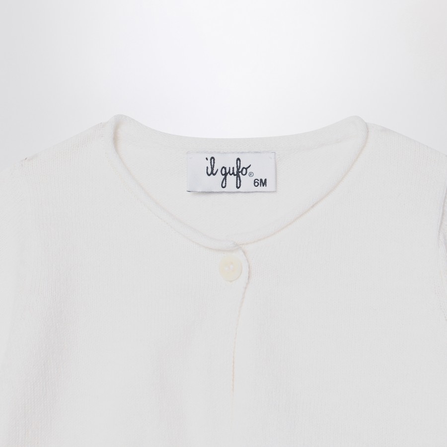 Il Gufo Kurzer Wickel-Cardigan weiß milch TheDoubleF