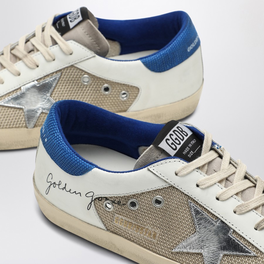 スニーカー Golden  White Blue Super Star Sneaker Golden Goose - Superstar White & Blue Glitter Star Sneaker