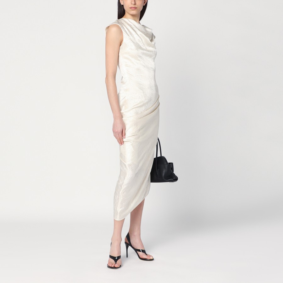 【関税&送料込】Alexander Mcqueen Ivory Asymmetrical Draped Alexander McQueen Ivory asymmetrical draped dress | TheDoubleF