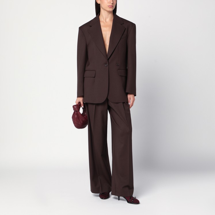 パンツ Chloe FW25 Brown cotton wide-leg pant (CH25APA11365 208) Chloé Brown palazzo pants in cotton | TheDoubleF