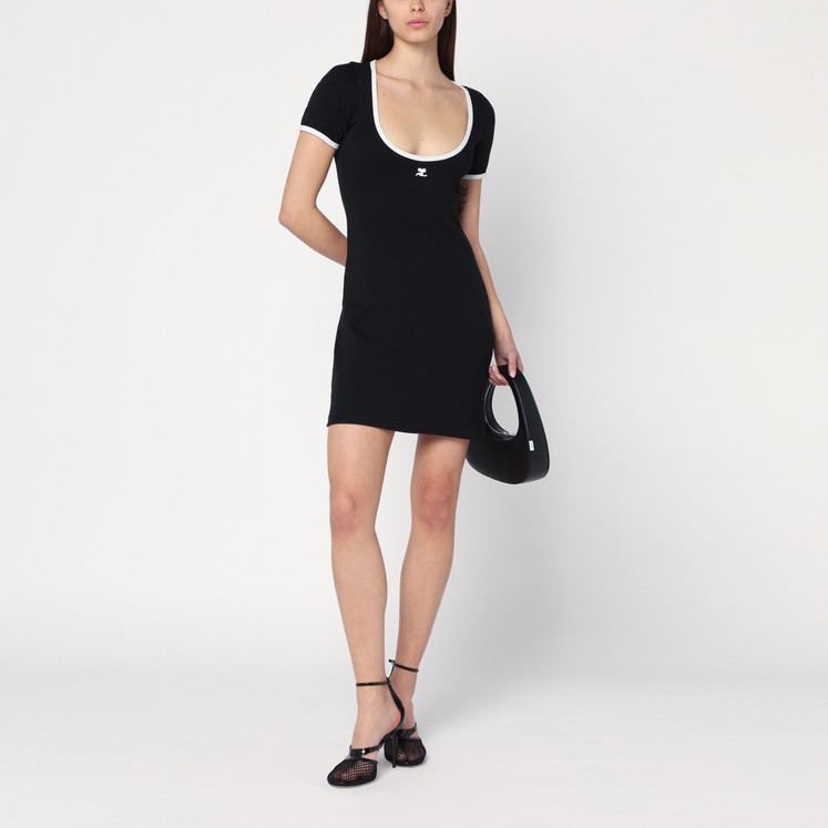 関税送料込【Courreges】リブコットンミディドレス RALPH LAUREN｜フローラル ストレッチ コットン ミディ ドレス