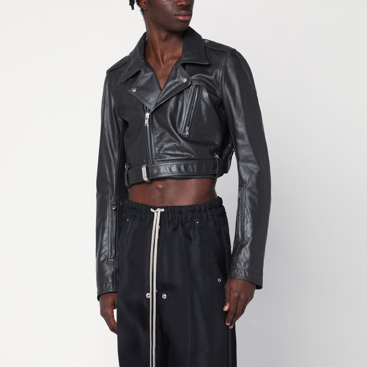 【関税&送料込】Rick Owens Look 23 Micro Biker Jacket Rick Owens Micro Biker Cropped Jacket - Orange - 30% Off