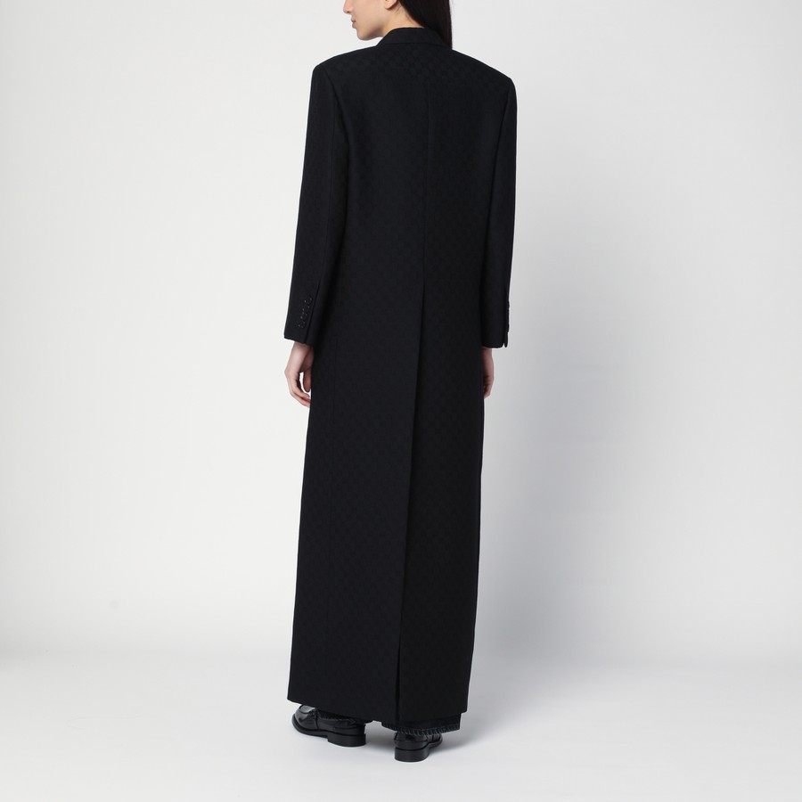ジャケット GUCCI Black coat in silk and jacquard wool GG GUCCI Black coat in silk and jacquard wool GG | TheDoubleF