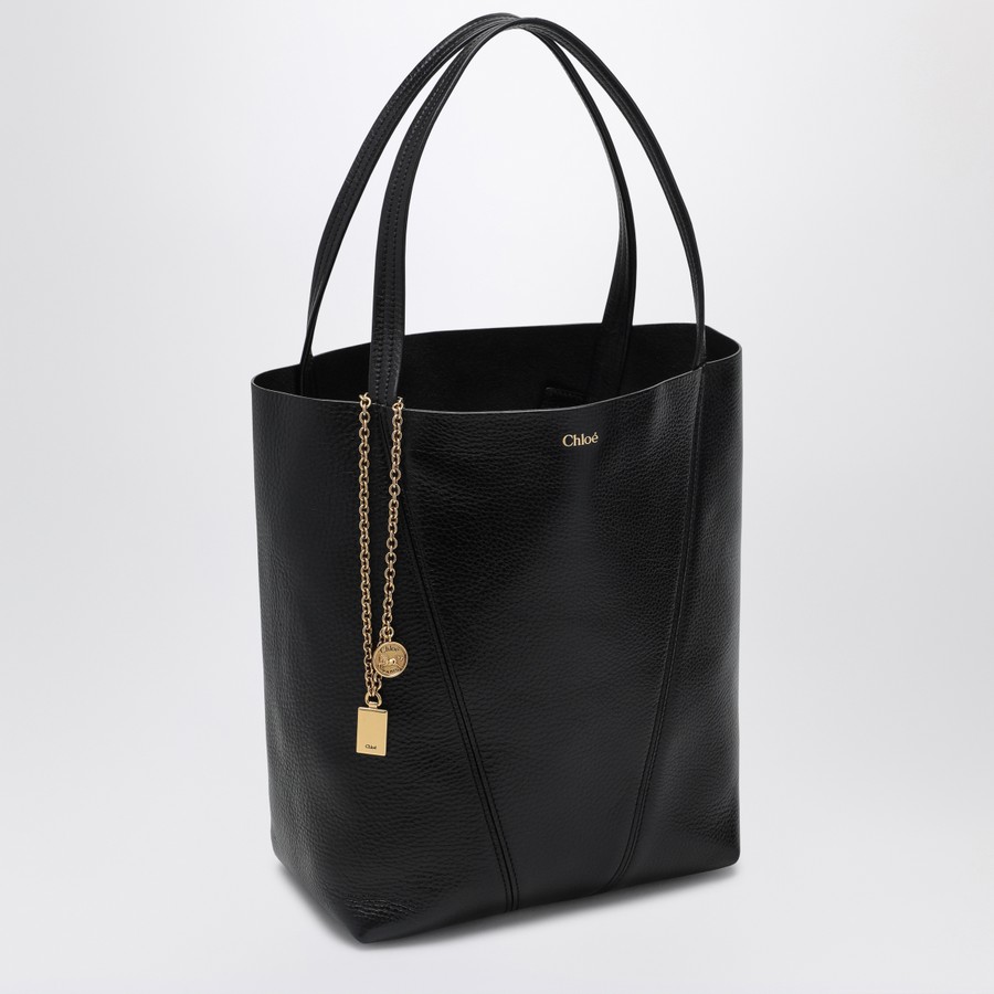 トートバッグ CHLOE Woman Tote bags Black CHC25SS810N84 001 Chloé Chloé Spin black medium Tote Bag | TheDoubleF