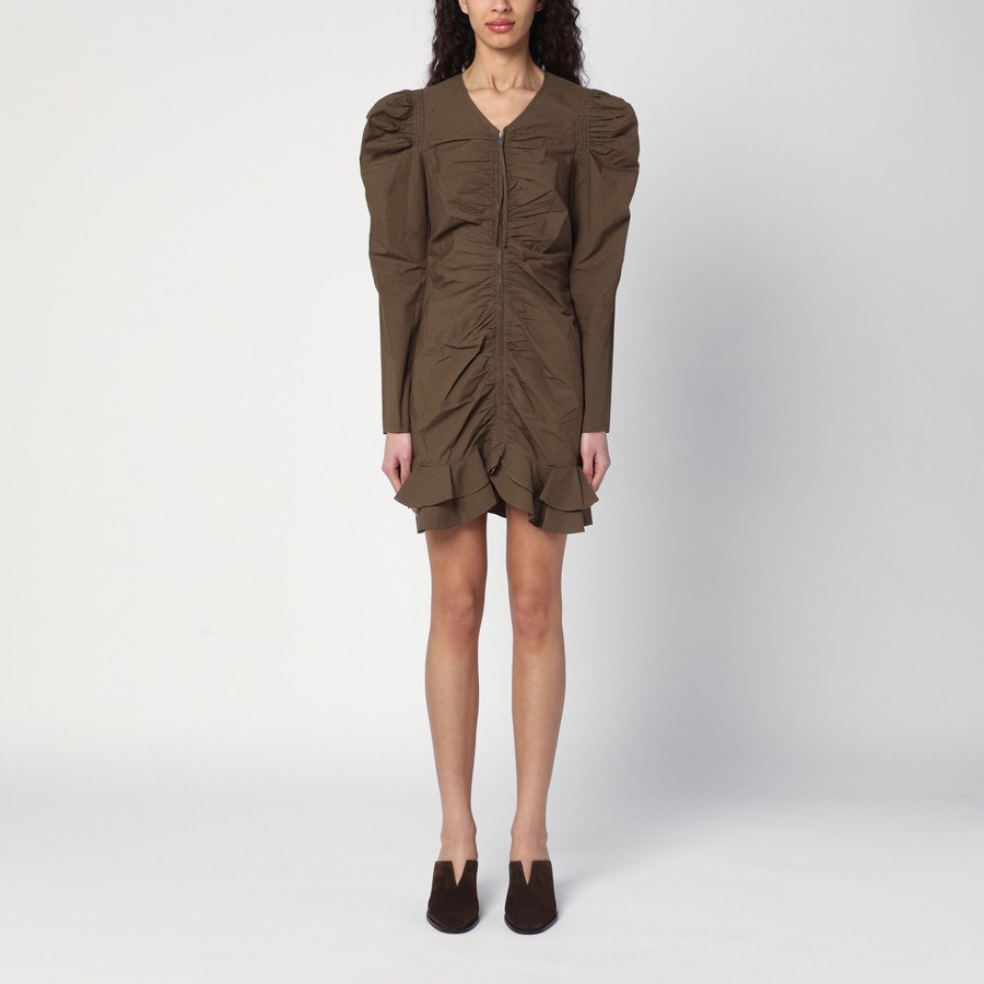 【関税&送料込】Isabel Marant Etoile Briali Mini Dress With ISABEL MARANT Étoile Briali mini dress with green khaki zip