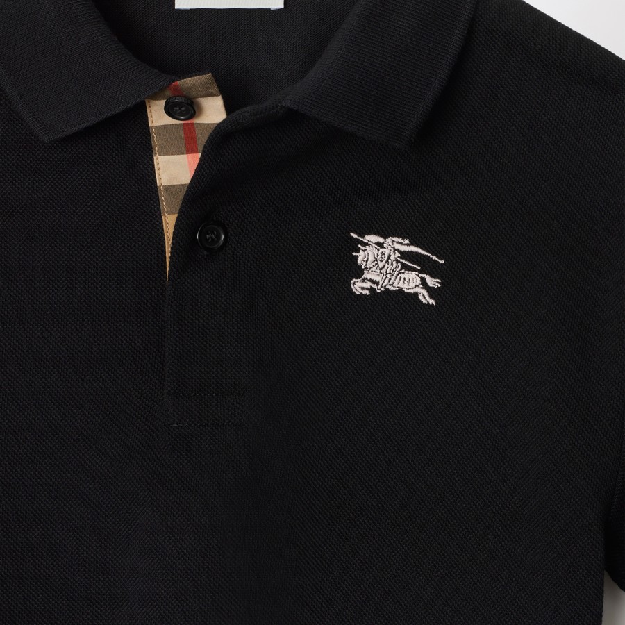 Tシャツ・カットソー BURBERRY Black Piquet Polo Shirt Burberry Black Piquet Polo Shirt | italist