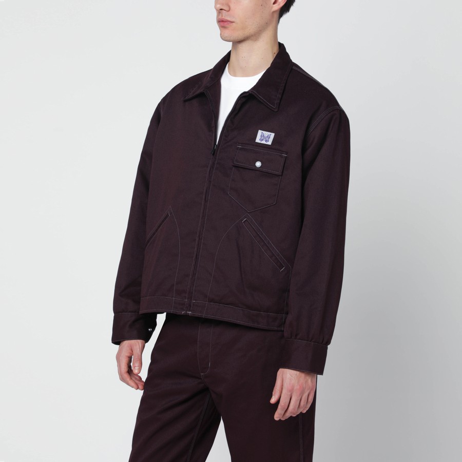 Needles Burgundy zip shirt jacket | TheDoubleF