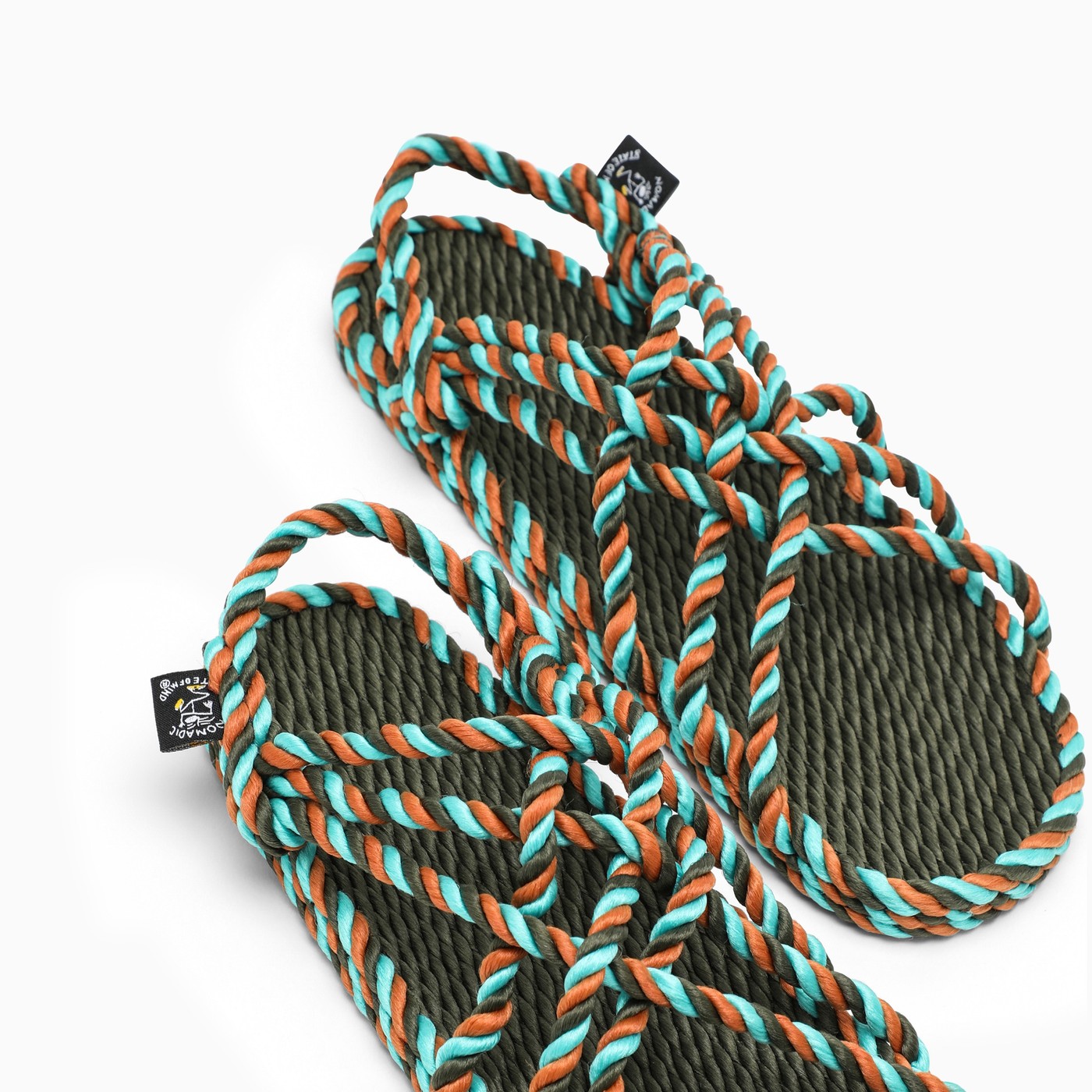 Nomadic State of Mind Green/blue/orange JC rope sandals TheDoubleF