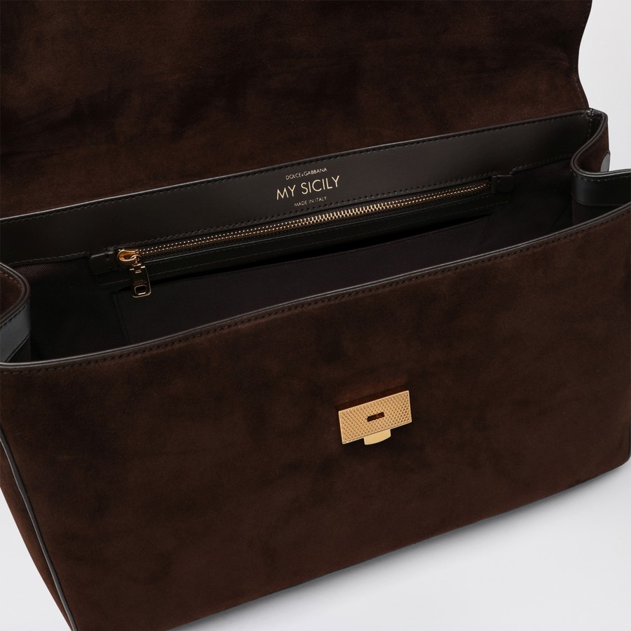 【関税&送料込】Dolce&Gabbana Ebony Brown Suede Large Bag My Dolce&Gabbana Ebony brown suede large bag My Sicily | TheDoubleF