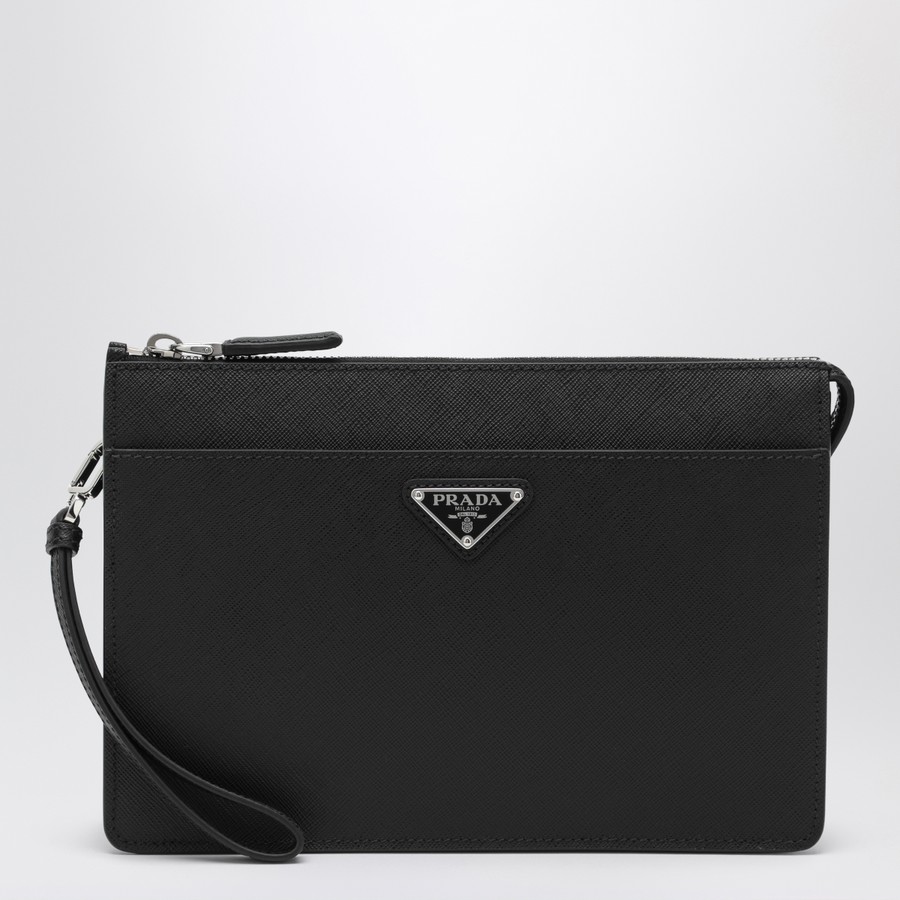 Prada Black Saffiano leather pouch | TheDoubleF