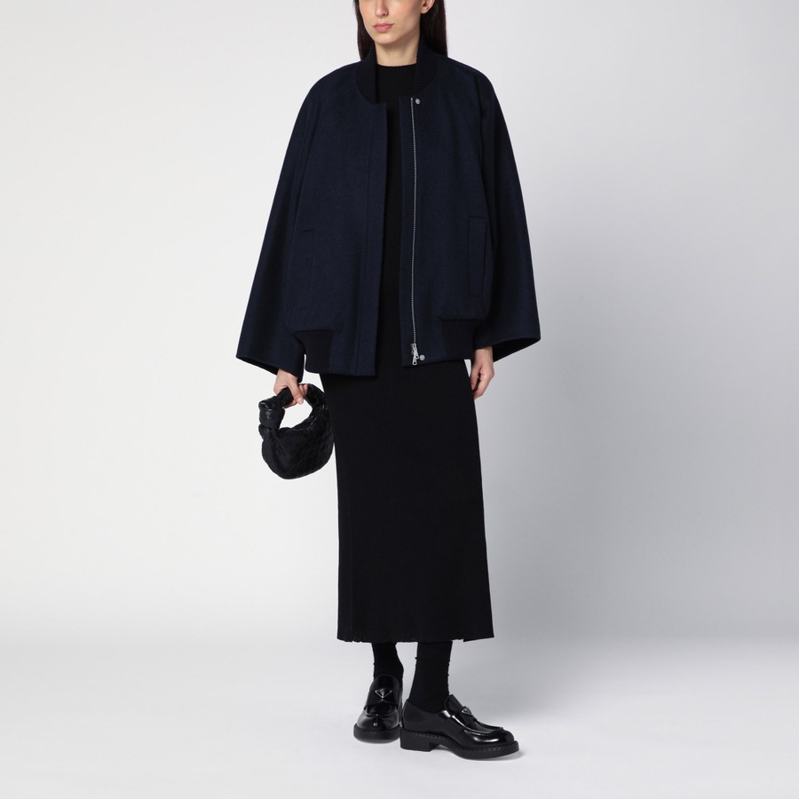 ジャケット MAX MARA BLUE CASHMERE CAPE BOMBER JACKET Max Mara Blue cashmere cape bomber jacket | TheDoubleF