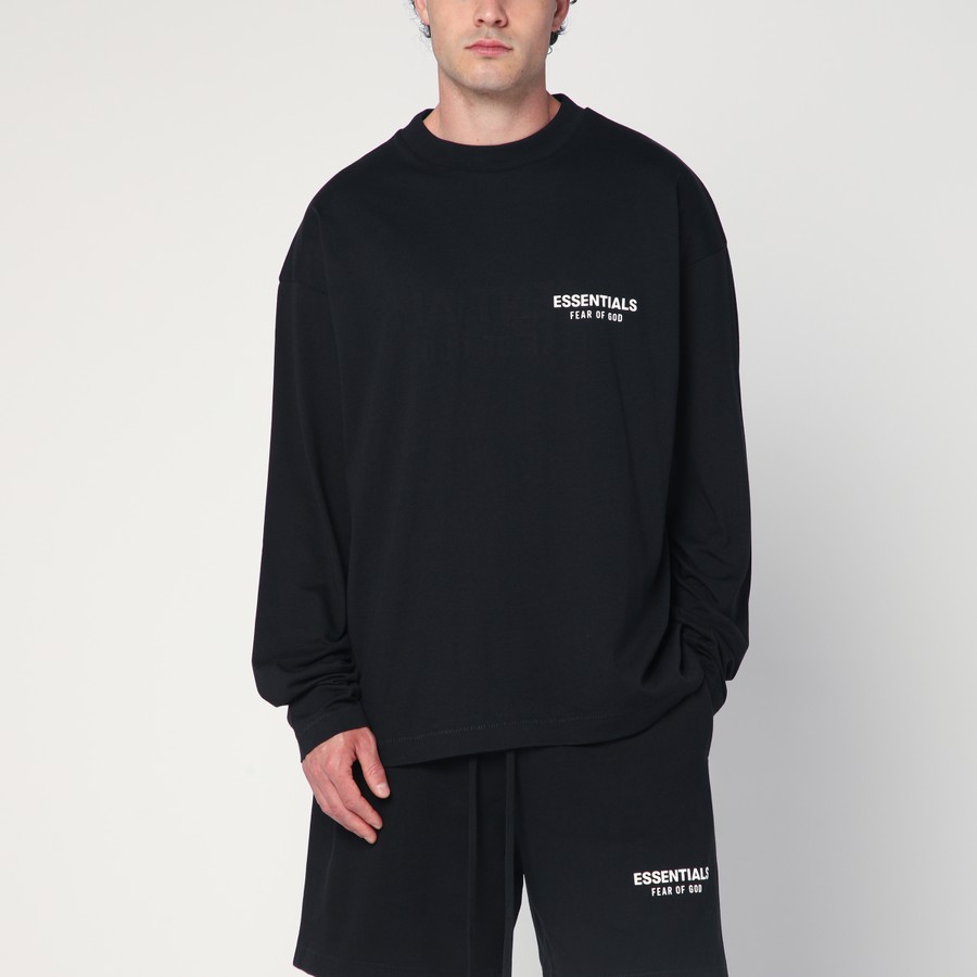 Fear of God Essentials Black cotton sweater with logo