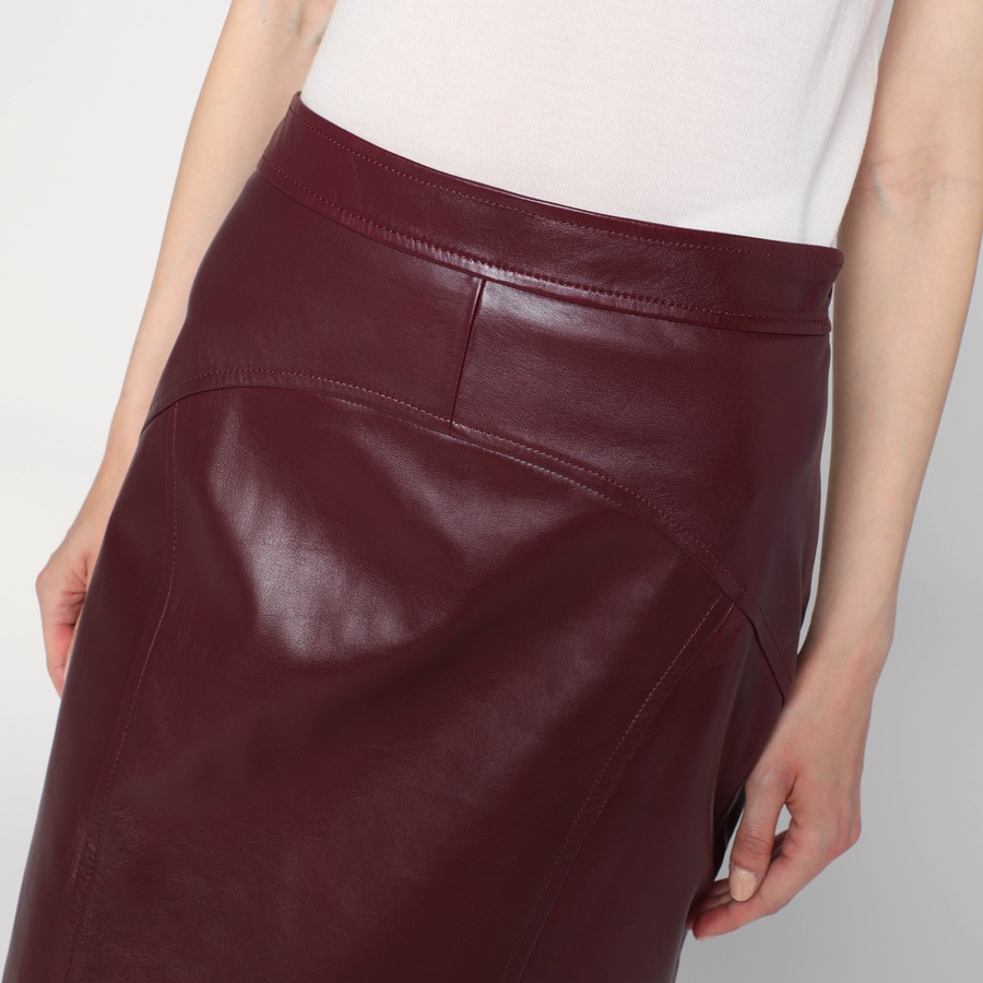 スカート MAX MARA STUDIO BORDEAUX PENCIL SKIRT IN NAPPA LEATHER Max Mara Studio Bordeaux pencil skirt in nappa leather