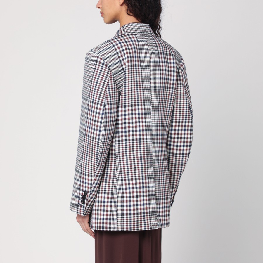 ジャケット BOTTEGA VENETA Women Jackets 812007V4Y60 2408 BLUE Bottega Veneta Double-breasted checkered jacket in