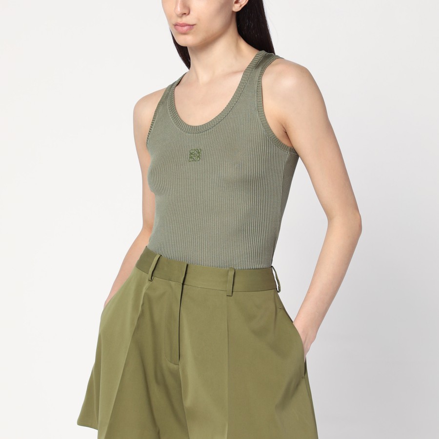 LOEWE｜SLEEVELESS (Anagram tank top in silk (S540Y23X46 Anagram tank top in silk Black - LOEWE