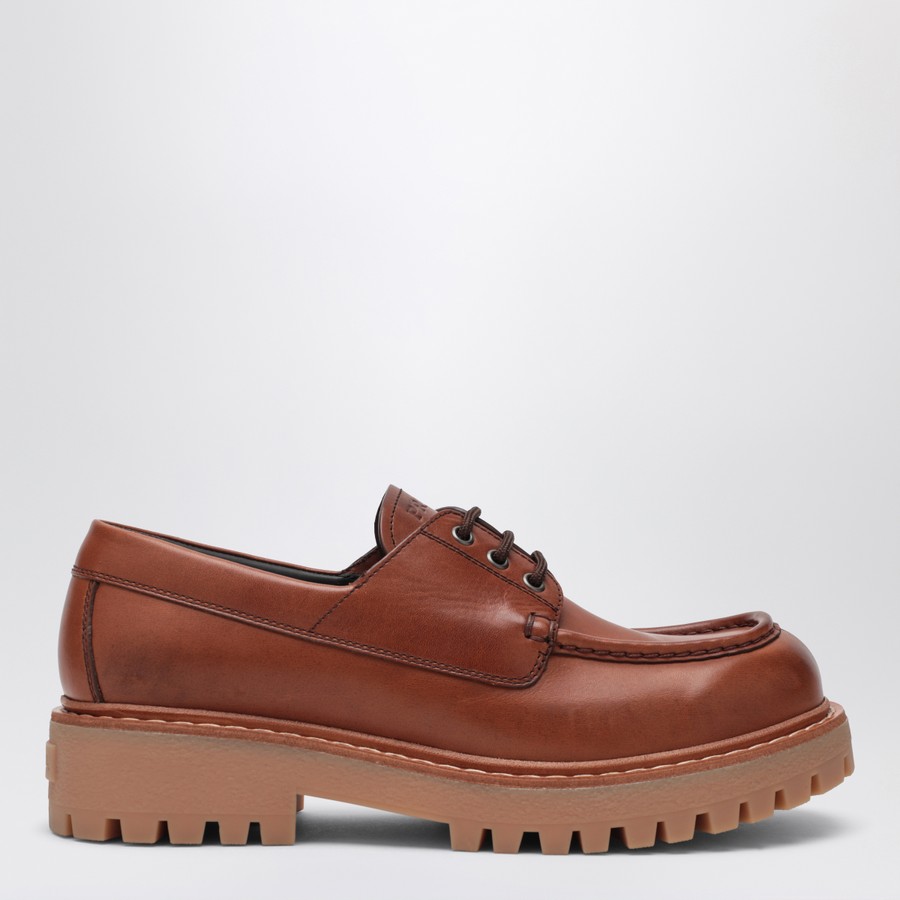 パンプス PRADA BRUSHED LEATHER MOCCASINS IN BURNT COLOR Prada Brushed Leather Moccasin In Burnt Color – LOZURI®