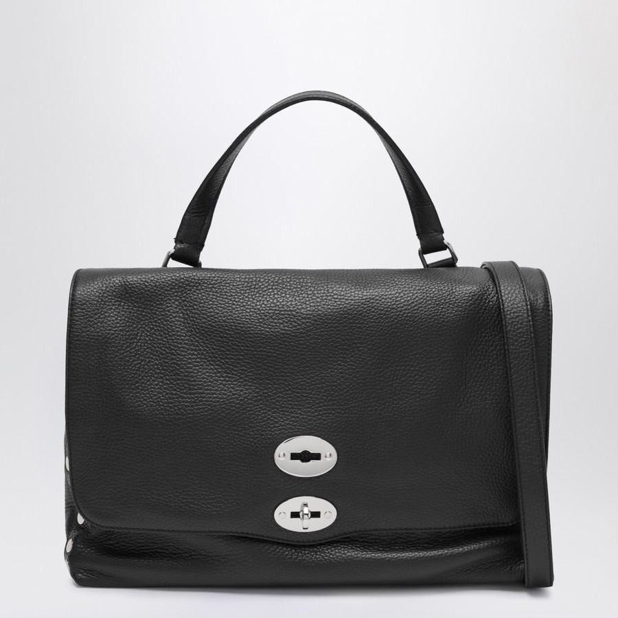 ZANELLATO BAG MEDIUM POSTINA® MESSENGER BAG IN TUMBLED LEATHER BROWN CAPPUCCINO