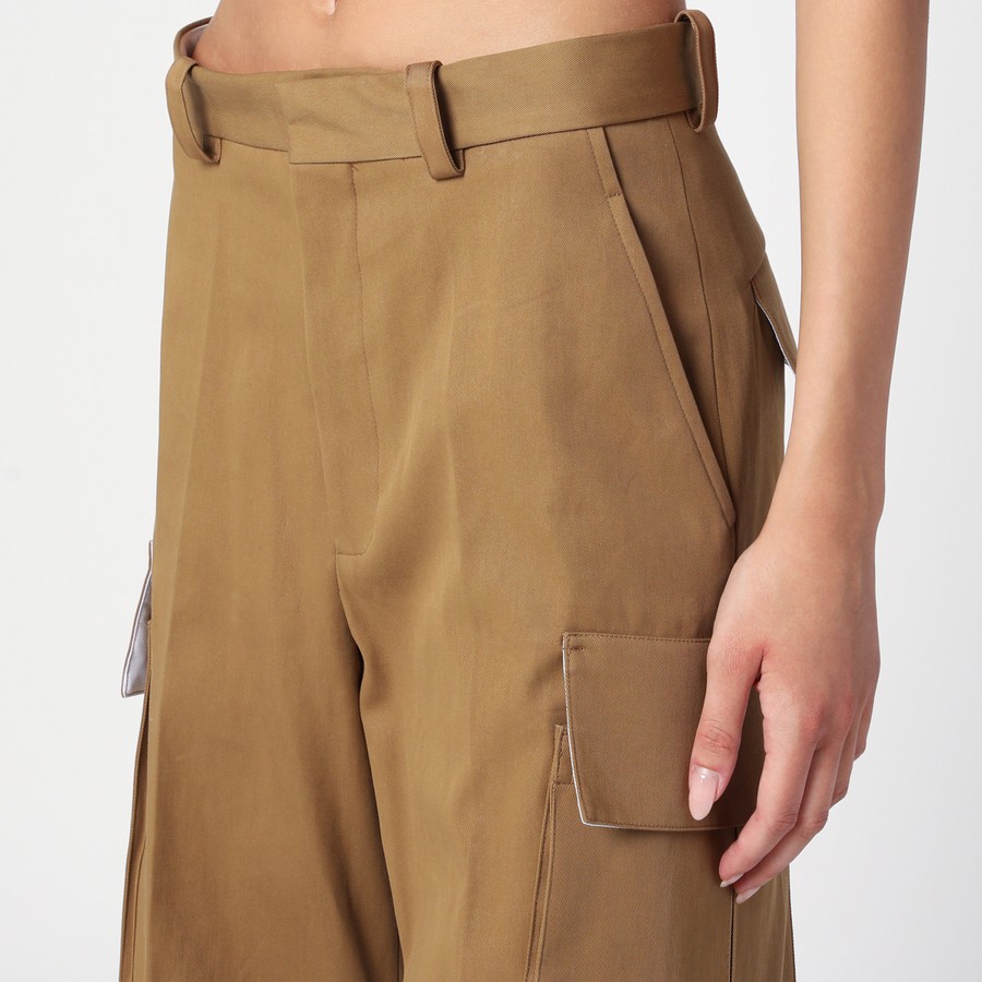 パンツ VICTORIA BECKHAM TOBACCO-COLOURED COTTON CARGO TROUSERS Victoria Beckham Tobacco-coloured cotton cargo trousers