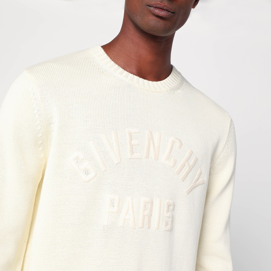 【Givenchy】SWEATER◆BM90W04YNM Givenchy Sweater écru in cotton with logo | TheDoubleF